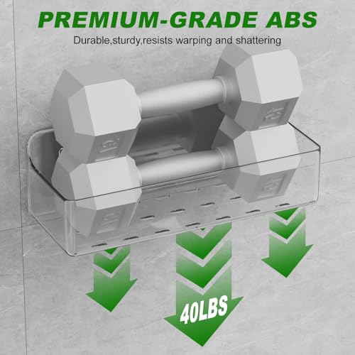 Adhesive Shower Caddy Shower Shelves Bathroom Organizer and Storage | 6 Pack，Rustproof，No Drilling，with Soap Holder，Clear，Acrylic， Large Capacity，Removable and Reusable，Plastics，Wall-Mounted - color: clear