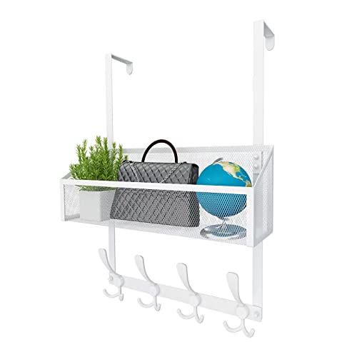 Kaiferty Over The Door Hooks Organizer, Coat Rack Over The Door Storage Hanger Towel Rack, Back of Door Storage Organizer for Bathroom,Bedroom,Kitchen,Office (White, 2-Tier) - color: White, size: 2-Tier