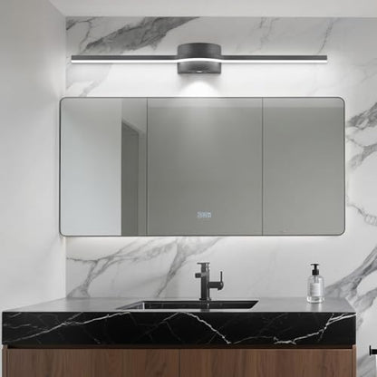 Bathroom Vanity Light Over Mirror– 40 Inch Black Vanity Lighting Fixtures LED Dimmable 6000K Bright White with Extra Downlight 22W 1760lm Matte Black - size: 40 Inch