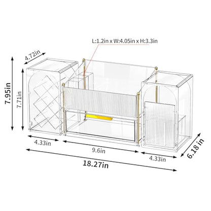 INVSSENE Stackable Makeup Organizer Countertop, Storage Perfume Skincare Cosmetic Lipstick Face Mask Makeup Brush Palettes, Ideal for Vanity Bathroom Counter - color: 3516 Clear