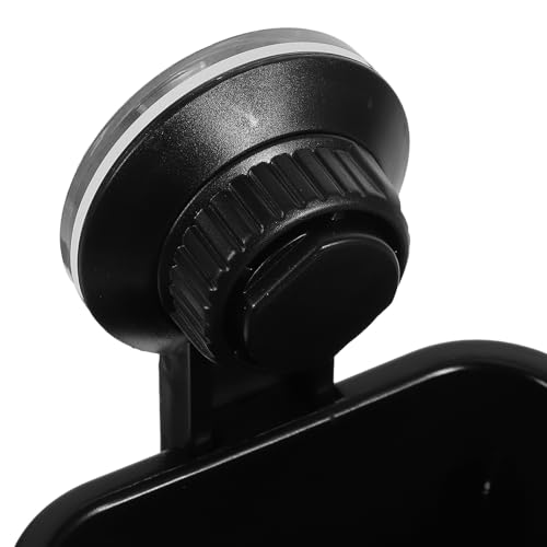 Suction Cup Toothbrush Holder Punch-Free Wall Mounted Bathroom Organizer 3.93X3.14X4.33 Inch Compact Toothbrush Rack for Shower and Home - color: Black