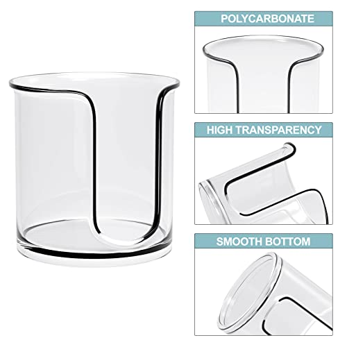 Bathroom Cup Dispenser,Small Disposable Paper Cup Holder,Compact Mouthwash Cups Holder PC Cup Dispenser for Bathroom Vanity Countertop (2 Pack) - color: Clear, size: 3 OZ