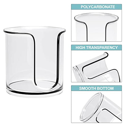Bathroom Cup Dispenser,Small Disposable Paper Cup Holder,Compact Mouthwash Cups Holder PC Cup Dispenser for Bathroom Vanity Countertop (2 Pack) - color: Clear, size: 3 OZ