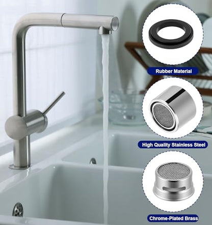4PCS Kitchen Faucet Aerator Replacement, 15/16" & 55/64" Sink Aerator Replacement, Male & Female Thread Faucet Parts for Bathroom and Kitchen Sink