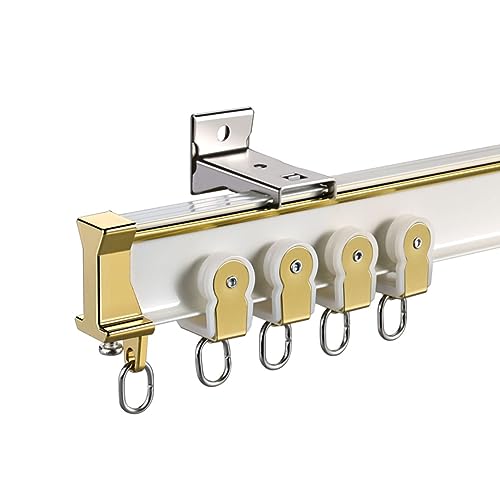 Flexible Bendable Curved Curtain Track, Ceiling/Wall Mount, Room Divider Curtain Rod, for L U Shape/Bay Window/Shower (Color : White Wall Mount, Size : 1.5m/5ft) - color: White Wall Mount, size: 1.5m/5ft