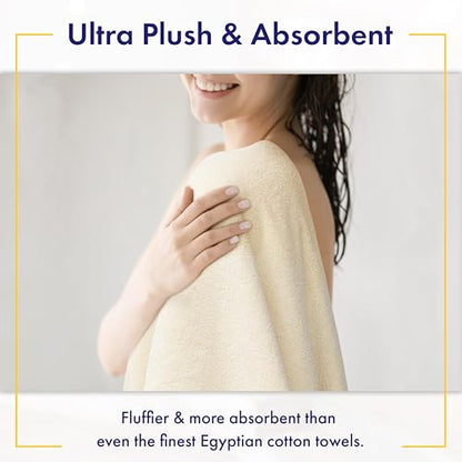 100% Organic Zero-Twist Cotton Towels - GOTS Certified Luxury Bath Towels - Ultra Soft & Plush 700GSM Long-Staple Cotton - 6 Piece Towel Set (Papyrus) - color: Papyrus, size: 6pc Towel Set