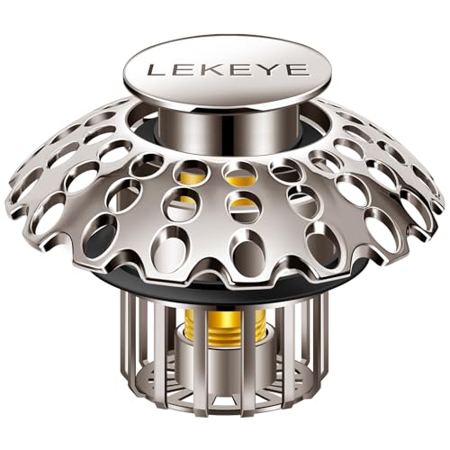 LEKEYE Tub Stopper | Shower Drain Hair Catcher | Bathroom Bathtub Plug | Pop Up Bathtub Drain Stopper for 1-1/2" to 1-3/4" Bath Drain Hole - Brushed Nickel - style: 2076