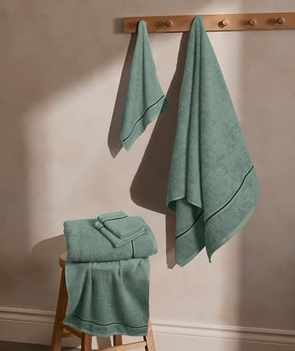 MyOwn Ultra Soft 6 Pack Cotton Towel Set, Contains 2 Bath Towels 28x55 inch, 2 Hand Towels 16x24 inch & 2 Wash Coths 12x12 inch, Ideal Everyday use, Compact & Lightweight - Jade - color: Jade, size: 6 Piece Set