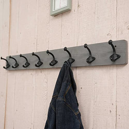 WEBI Rustic Coat Rack Wall Mount,35.43" Long 8 Cast Iron Coat Hooks Wall Mounted,Heavy Duty Wall Coat Hanger Hooks for Hanging Coats,Clothes,Jacket,Gray - color: Gray, size: 35 Inch