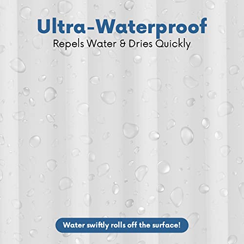 No Smell Shower Curtain Liner 72x72 White - PEVA Plastic Shower Curtain for Bathroom, PVC-Free Waterproof Shower Liner with Metal Grommets and Magnet-Weighted Bottom Hem - Washable Inner Liner - color: White