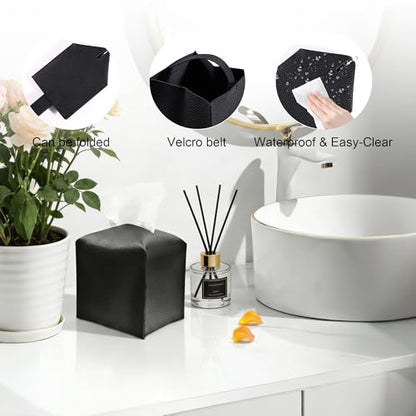 Bathroom Accessories Set with Shower Curtain Tissue Box Squeegee | with Tissue Box, Squeegee, Trash Can, Toilet Brush Set, Soap Dispenser Toothbrush Holder Set, Tray, Q-tip Holder - size: Bath Set Tissue Box Squeegee
