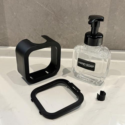 Foaming Soap Dispenser, 300ml (10oz) Plastic Refillable Foaming Hand Soap Dispenser with 8 Pcs Waterproof Labels, Foam Pump Bottle for Bathroom and Kitchen (Black) - color: Black