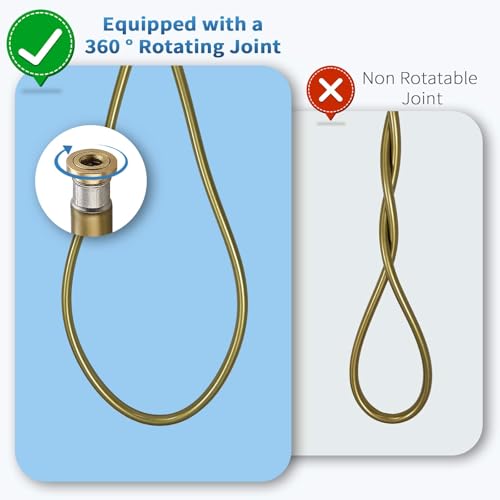 TRIPHIL Kink-free Silicone Shower Hose, 59" Extra Long Flexible RV Handheld Shower Head Hose Replacement with Brass Insert and Nut, Premium Anti-Explosion Brushed Gold - color: Brushed Gold, size: 59 Inch