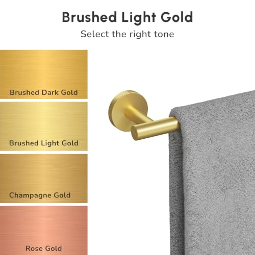 Brushed Gold Towel Ring | Hand Towel Holder for Bathroom Wall Mounted, Durable 304 Stainless Steel, Modern Style - color: Brushed Light Gold