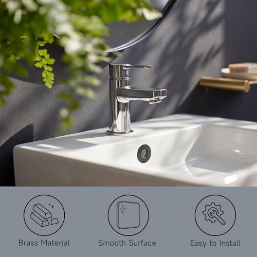 Sink Overflow Ring, Matte Black | Bathroom Kitchen Sink Basin Trim Overflow Cover Hole Brass Insert Round Cap - color: Matte Black