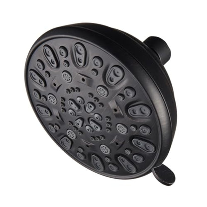 High Pressure Shower Head VMASSTONE 4.7" Rain Fixed Showerhead 7-Spray Setting with Adjustable Brass Swivel Ball Joint - Excellent Replacement for Your Bath Shower Head (FM-001 Oil Rubbed Bronze) - color: Oil Rubbed Bronze