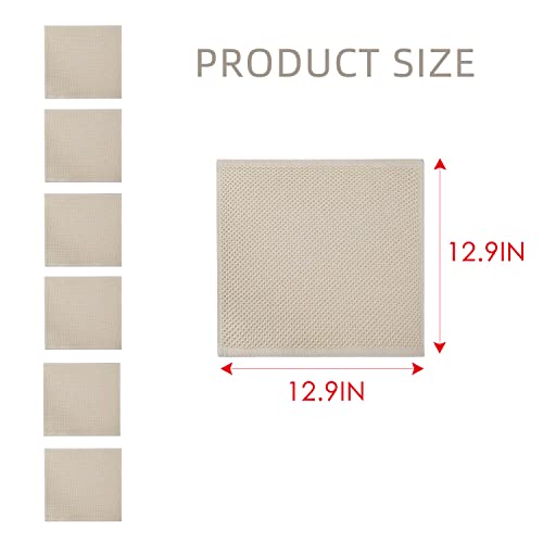 BALCONY & FALCON Waffle Weave Dish Towel Kitchen Towel Hand Dish Rags Great for Household Cooking Cleaning Kerchief,12x12inches,Set of 6 Beige - color: Beige, size: 12in x 12in set of 6