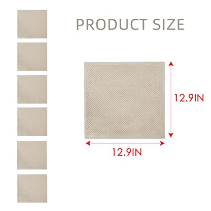 BALCONY & FALCON Waffle Weave Dish Towel Kitchen Towel Hand Dish Rags Great for Household Cooking Cleaning Kerchief,12x12inches,Set of 6 Beige - color: Beige, size: 12in x 12in set of 6