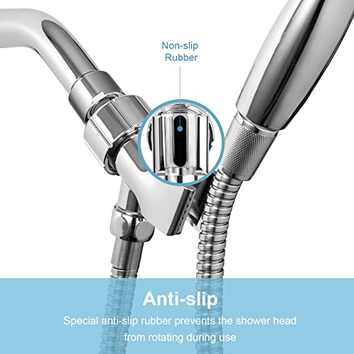 OFFO Shower Head Holder with Solid Metal Ball Joint for Handheld Shower Head, Adjustable Shower Arm Mount for Connecting Shower Arm and Shower Hose, 1/2 in IPS Female Inlet and Male Outlet, Chrome - style: Chrome