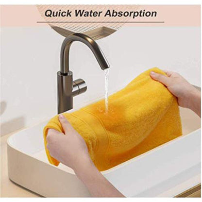 Lchkrep Bathroom Hand Towels (14x30 inch), Home Soft Cotton Super Soft Highly Absorbent Hand Towels for Bath, Hand, Face, Gym and Spa (Yellow-4Pack) - color: Yellow-4pack