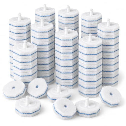 100 pack disposable toilet brush refills compatible with Clorox toilet brushes, water-activated foam, secure snap-on fit, non-scratch cleaning pads, hygienic disposable brush heads - color: 100Pack