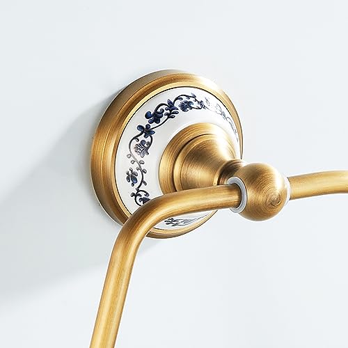 Trapezoid Antique Bronze Brass Hand Towel Holder, Bathroom Hardware Accessories,Porcelain Design - color: Trapezoid Towel Holder