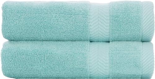 BY LORA 2-Pack Oversized Bath Sheets, Terry Cotton Hotel Large Towels, Teal - color: Nautical Teal, size: Bath Sheet 2-Pack