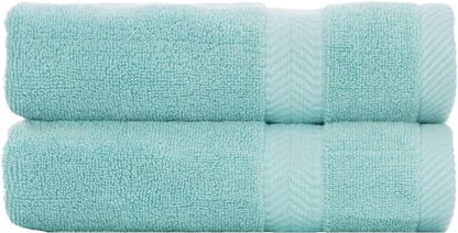 BY LORA 2-Pack Oversized Bath Sheets, Terry Cotton Hotel Large Towels, Teal - color: Nautical Teal, size: Bath Sheet 2-Pack