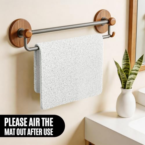 17 * 24in Shower Mat Bathtub Mat Non Slip | Bathmats Non Slip, Quick Drying Foot Scrubber Loofah Mats for Inside Shower, Tub, Bathroom, Home, White - color: White, size: 24" x 17" (Rectangular)