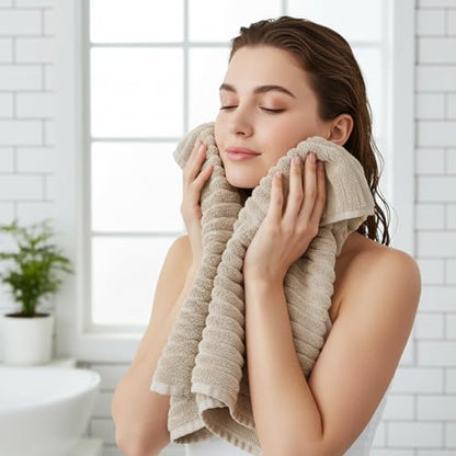 6 Pack Soft Microfiber Hand Towels for Bathroom, 16"x30", Beige | Face Towels, Highly Absorbent, Quick Dry, Low Lint, Hanging Loop, Lightweight Towels for Guest Bath, Gym, Travel & Kitchen - color: Beige