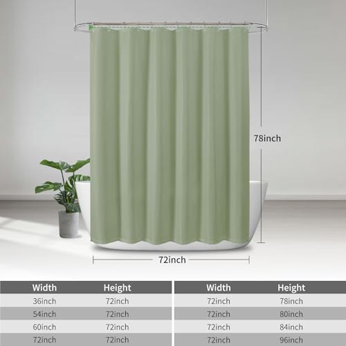 eachope Waterproof Fabric Shower Curtain,No Liner Needed,TPU Laminated Polyester Shower Curtain,Chevron Striped Design with Weighted Magnets and Metal Grommets,72"x78",Sage Green - color: Sage Green, size: 72"W x 78"L (Pack of 1)
