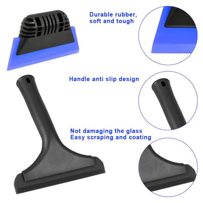 Window Tint Tool All-Purpose 6" Silicone Cleaning Squeegee 5 inch Handy Small Rubber Window Squeegee Auto Water Blade for Car Windshield, Window, Mirror, Glass Door,Shower (Black and Blue) - color: Black and Blue