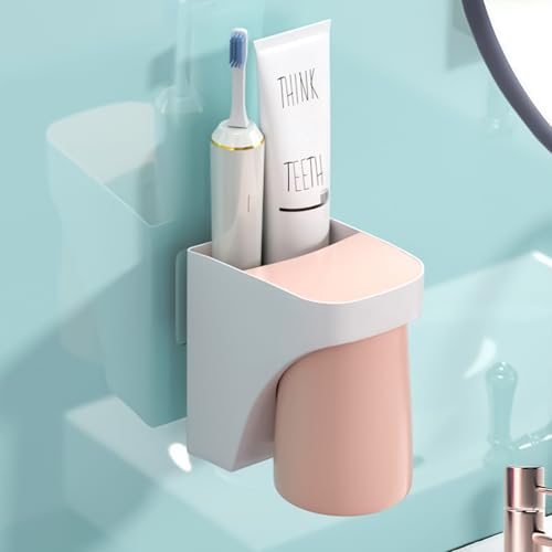 Toothbrush Holder Wall Mounted Suction Cup Set, sgzscl Bathroom Storage Organizer Space Saving for Family Members Father Mother and Son/Daughter (Noblewhite) - color: Noblewhite