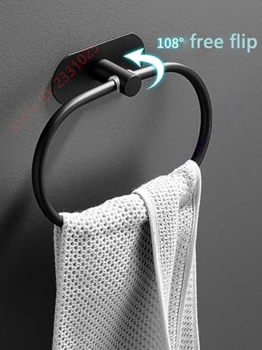 Bathroom Hand Towel Ring Kitchen Cloth Holder (1, Black) - color: Black