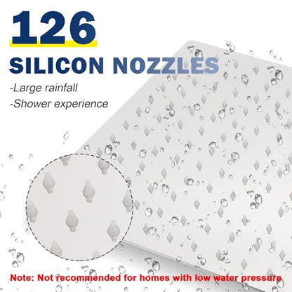 NearMoon Rain Shower Head, High Flow Stainless Steel Rainfall Shower, High Pressure Design, Awesome Shower Experience Even At Low Water Flow (12 Inch Rectangle, Chrome Finish) - color: Chrome Finish, size: 12*8 Inch