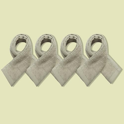Fingertip Towel, 11x18, Terry Velour Premium Washcloths, 100% Cotton, Soft, Guest Towels, Silver Gray (Pack of 4) - color: Silver Gray