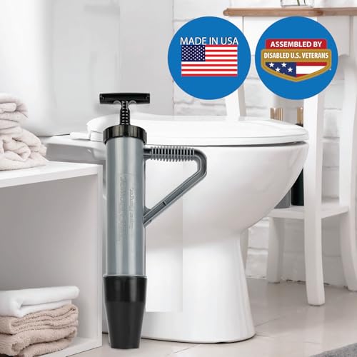 K-CO Innovations PRO Power® Super Plunger® - Powerful Toilet Plunger Utilizing Water Pressure to Clear Clogs - Made in USA by Disabled Veterans (Plunger Only)