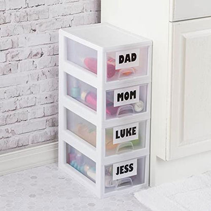 Sterilite Stacking Drawer Storage Organizer for Clothes, 6 Quart, 24-Pack | White Frame, Stackable Modular Clear Plastic Drawers & Containers for Clothing, Accessories, Craft Supplies, Shoes or Linens - size: 6 Quart, style: 24 Pack