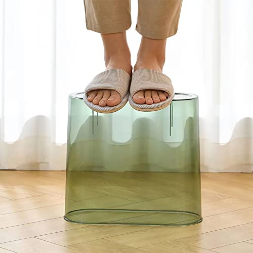 Anyoifax Small Trash Can Slim Garbage Can 3 Gallon Waste Basket, Green | Trash Bin Container for Bathroom, Bedroom, Living Room, Kitchen, Under Desk, Office, Colleg Dorm - color: Clear&Green
