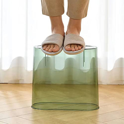 Anyoifax Small Trash Can Slim Garbage Can 3 Gallon Waste Basket, Green | Trash Bin Container for Bathroom, Bedroom, Living Room, Kitchen, Under Desk, Office, Colleg Dorm - color: Clear&Green