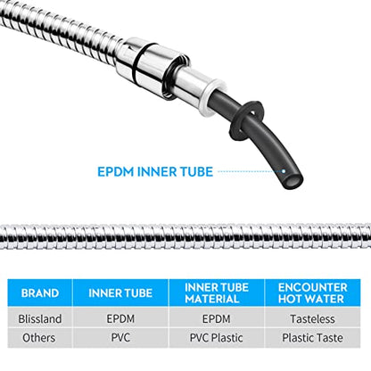 Blissland Shower Hose, 69 Inches Extra Long Stainless Steel Handheld Shower Head Hose with Brass Insert and Nut - Durable and Flexible(Chrome) - style: 69''Chrome