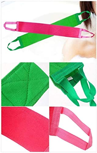 DEAD SKIN x (3 pcs) Long Exfoliating Towel with Straps Green Back Washcloth Bath Wash Towel Korean Italy Towel Back Scrubber for Shower Extended Length Bath Towel Shower