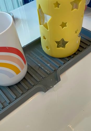 Silicone Soap Dish Tray and Sponge Holder with Drain Chute | Bathroom and Kitchen Sink Organizer Caddy (Pistachio, 12"x4", 7.4 Ounces) - color: Pistachio, size: (LG) 12"x4"