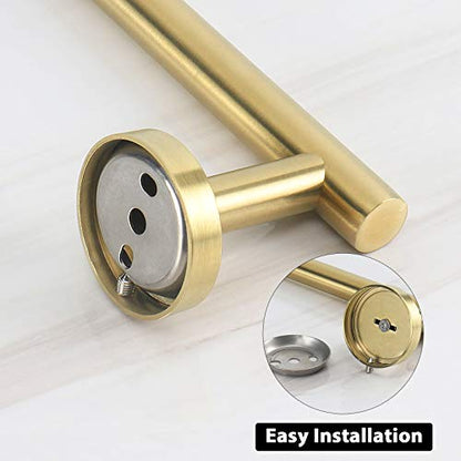 NearMoon Bath Towel Bar, Thicken Stainless Steel Shower Towel Rack Holder Wall Mounted for Bathroom, 12-lnch Overall Length-10-lnch Usable Hanging Space (1 Pack, Brushed Gold) - color: Brushed Gold, size: 12 Inch