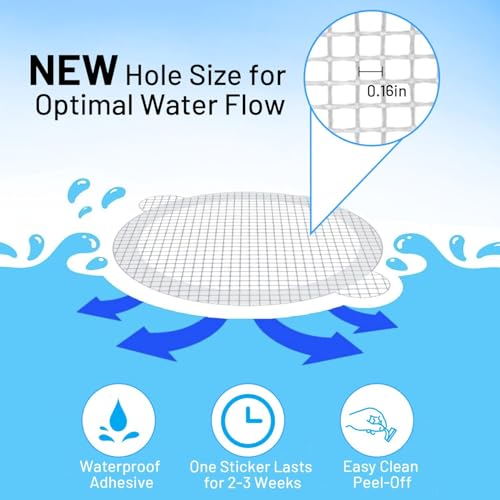 Disposable Shower Drain Hair Catcher, 3.54 Inches Round, 25 PCS | Stickers for Bath & Kitchen, For Human & Pet Hair, Mesh for Bathtub & Laundry, Drain Cover - size: Round - 25 Packs