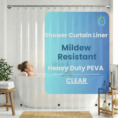 SUSTAINAURA® Heavy Duty Clear Shower Curtain Liner 72x72 – Waterproof, Quick Dry, Odor Free, Eco Friendly, Non-Toxic with 3 Weighted Magnets & 12 Rustproof Grommets Bathroom Accessories - color: 1b Heavyduty Peva Clear