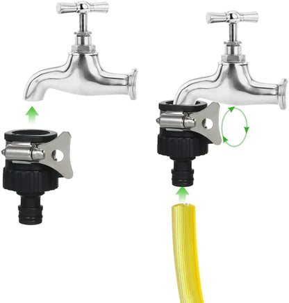 1 Set Black Universal Water Quick Faucet Adapter Tap Connection Garden Hose Pipe Fitting, Garden Hose Parts and Connectors, Hose Connectors and Accessories