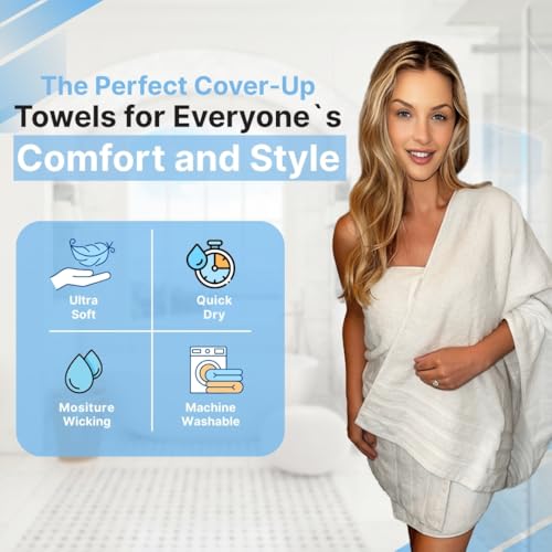 Infinitee Xclusives 100% Ring-Spun Cotton Bath Towels for Bathroom - Pack 2 | Luxury Super Soft, Absorbent & Quick-Drying |27x54 inches| Large Bathroom Towels Set |600 GSM| Gym, Shower, Spa & Hotel Use - color: Brilliant White