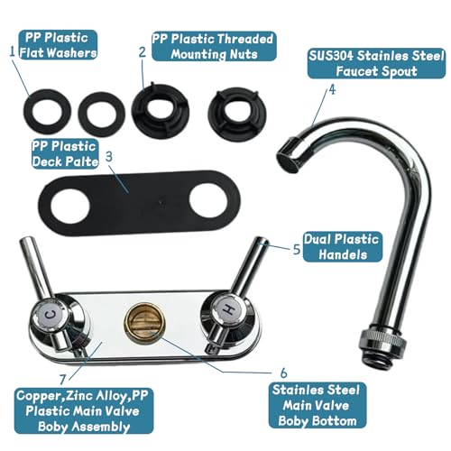Bathroom Faucets,Black Bathroom Sink Faucet 2 Hole,Centerset 4 inch Bathroom Faucet with Two Handle and 2 Supply Hoses,Bathroom Faucets for Sink Vanity,Chrome - color: Chrome