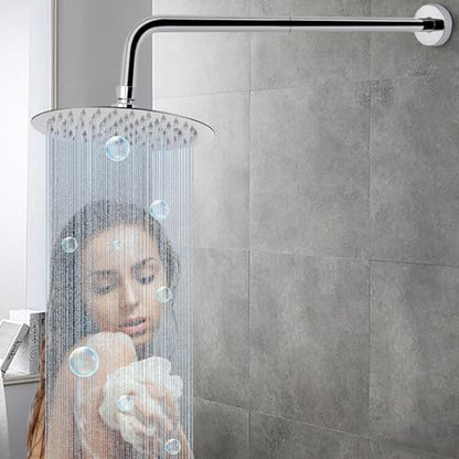 Shower Arm with Flange and Teflon Tape, Wall Mounted Shower Pipe 304 Stainless Steel Extension Arm for Fixed Shower Head & Handheld (24 Inch, Chrome) - color: Chrome, style: 24 Inch